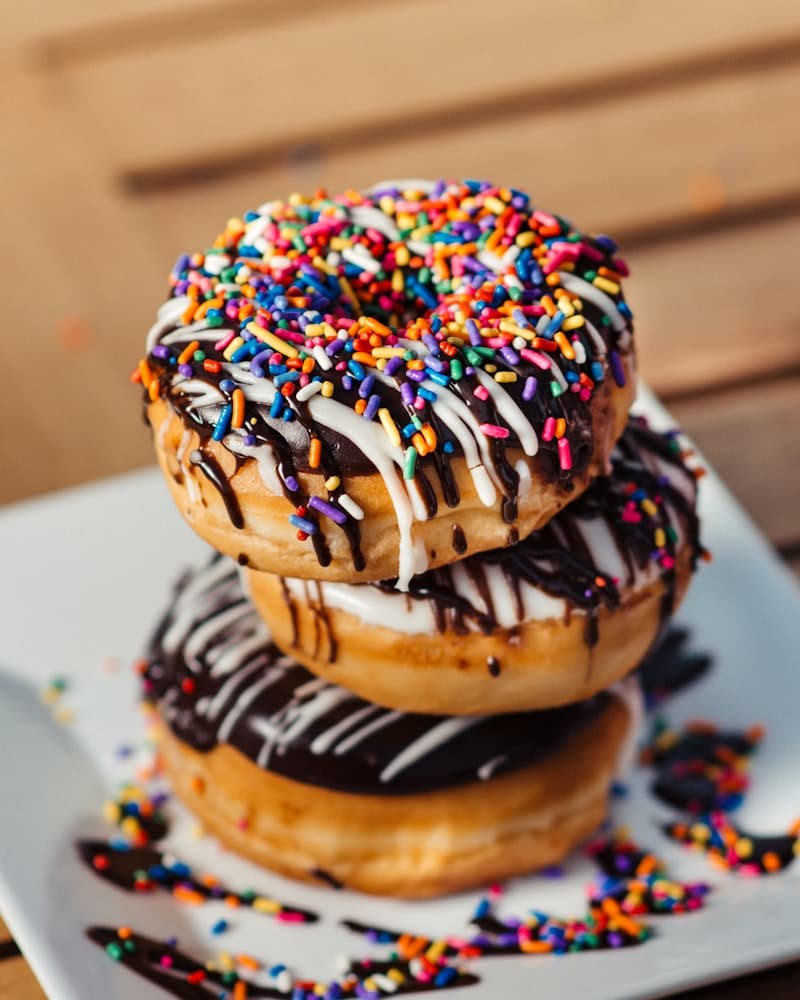 A box of glazed donuts ready for their close-up